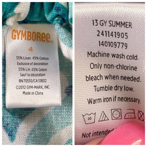 GYMBOREE Girls Teal & White Sundress Size 4 - Picture 2 of 10